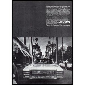 1984 Jensen Car Audio ATZ500 Vintage Print Ad Palm Trees Hollywood Wall Art 80s